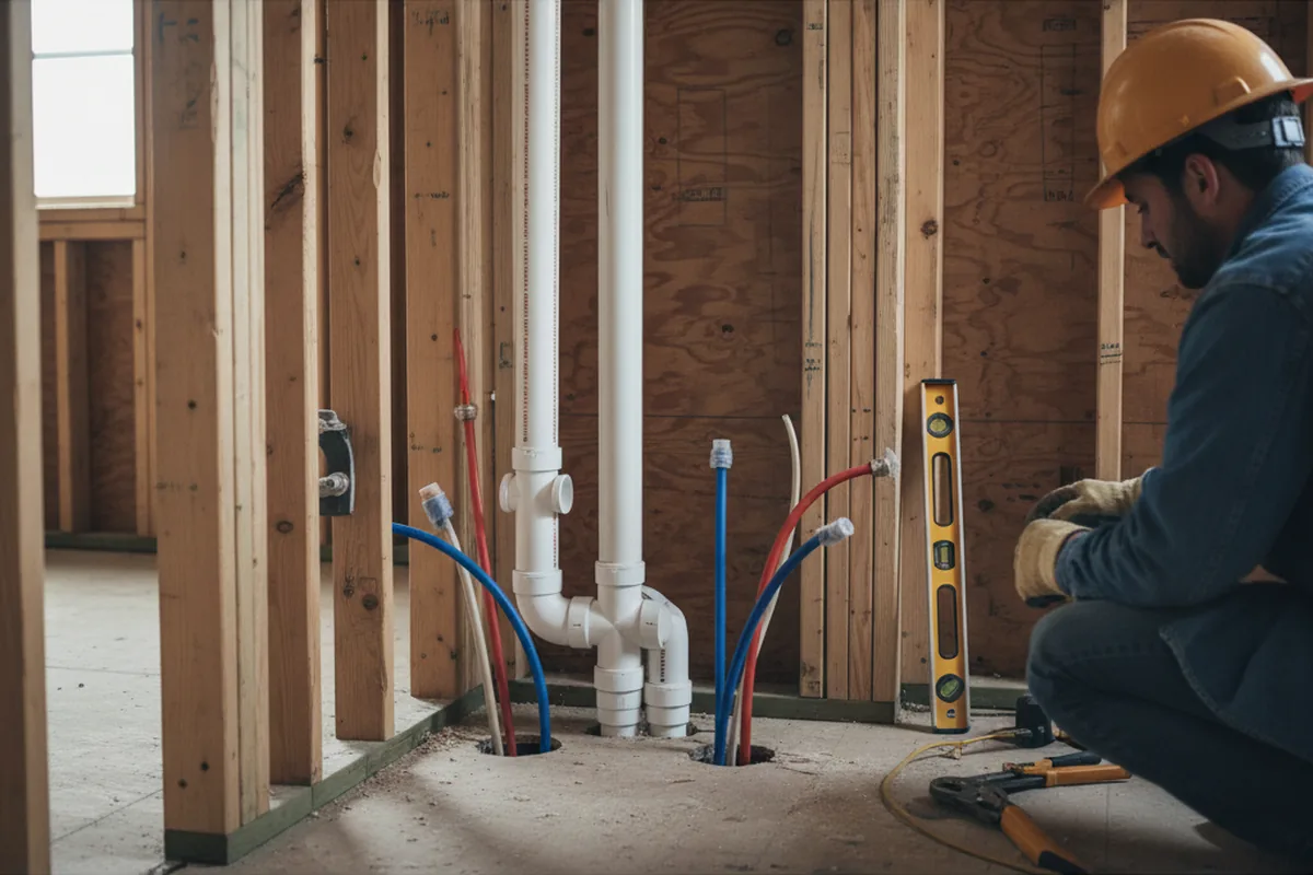 Drain and supply rough-in during Leak Detection in Clark Fork