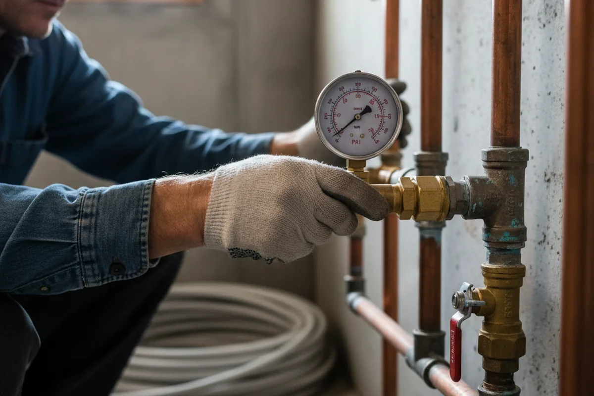 Pressure testing a repaired line during Water Line Repair in Clark Fork